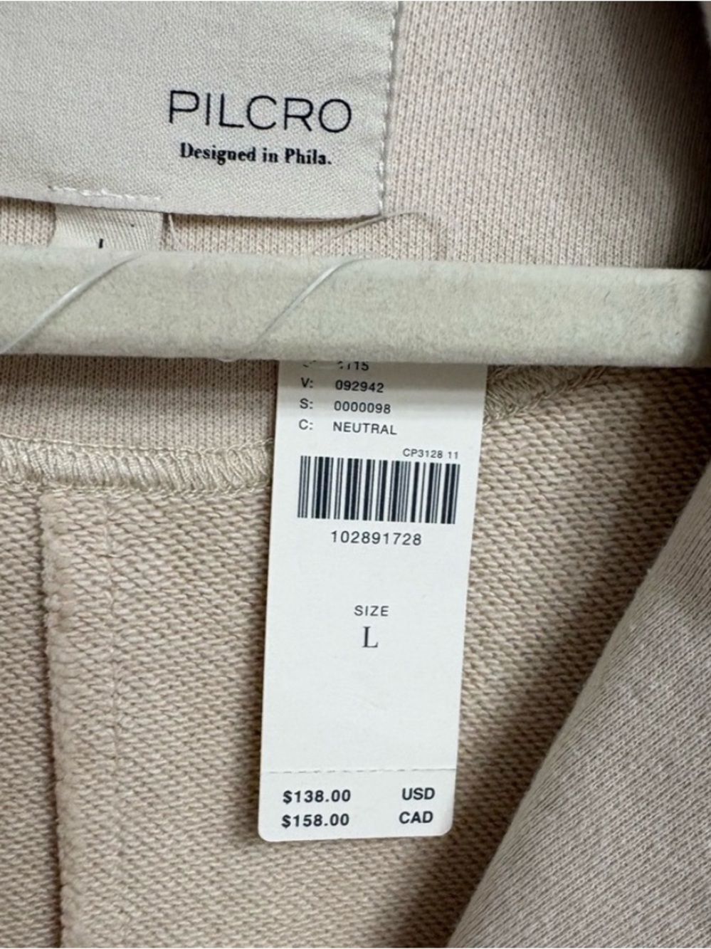 Pilcro x Anthropologie Knit Peacoat Jacket in Putty Size L - Picture 6 of 7